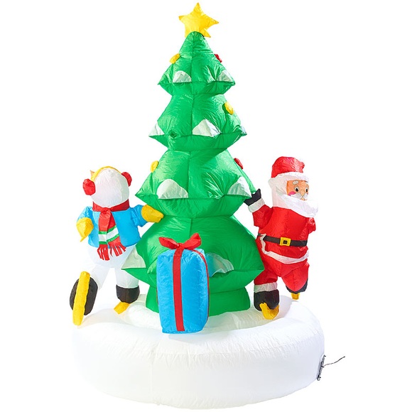 infactory Selbstaufblasendes XXL Weihnachtsbaum-Karussell, 150 cm