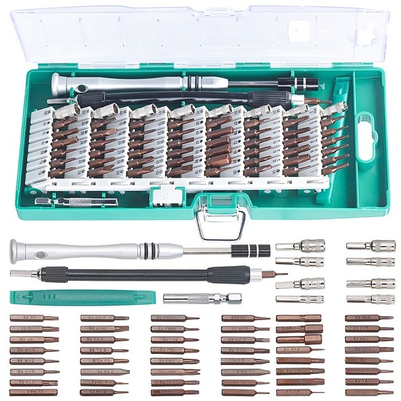AGT 62-tlg. Profi-Schraubendreher-Bit-Set für Elektronik & Feinmechanik