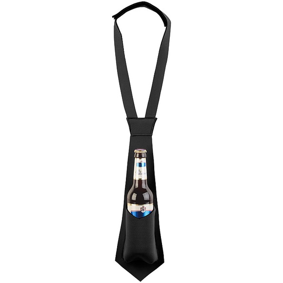 infactory Krawatte mit integriertem Bierhalter, für 0,33-l-Flaschen geeignet