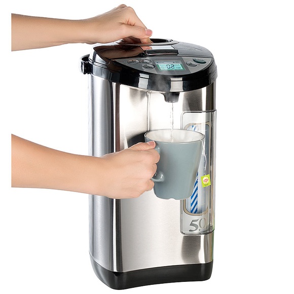 Rosenstein & Söhne Heisswasserspender, 5-Liter-Wassertank, 5 Temperaturstufen, 1.200 Watt