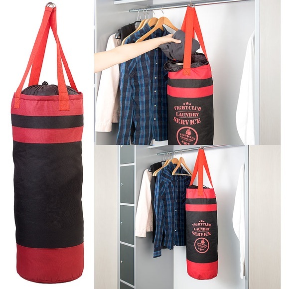 infactory Wäsche-Boxsack "Rocky" mit Kordelzug und Aufhänge-Ösen