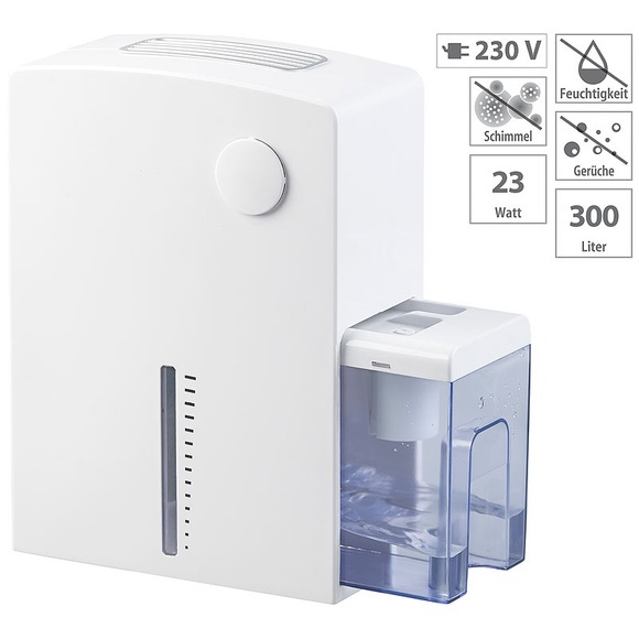 Sichler Haushaltsgeräte Elektrischer Luftentfeuchter mit Peltier-Technik, 300 ml/Tag, bis 25m²
