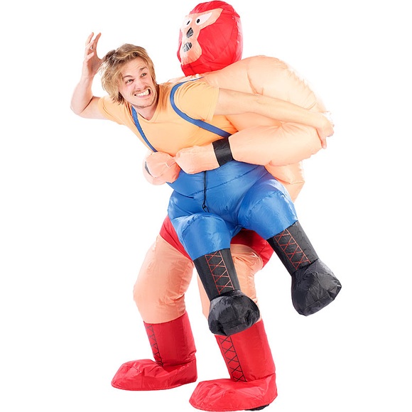 Playtastic Selbstaufblasendes Kostüm "Wrestler im Klammergriff"