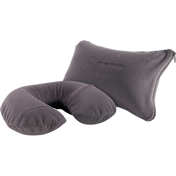Pearl Aufblasbares Nackenhörnchen und Nackenkissen mit Fleece-Bezug