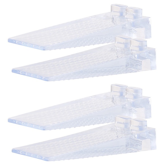 AGT 4er-Set transparente Kunststoff-Türkeile, 8,7cm, stapelbar
