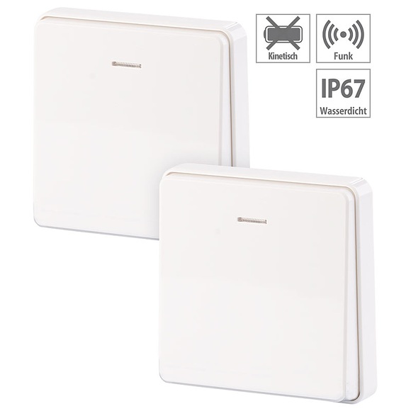CASAcontrol 2er-Set kinetische Funk-Schalter für Empfänger-Serie KFS-150, IP67