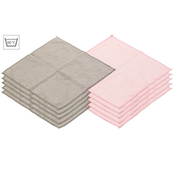 Sichler Beauty Mikrofaser-Kosmetiktücher zur Gesichtspflege, 10 Stück in rosa & grau