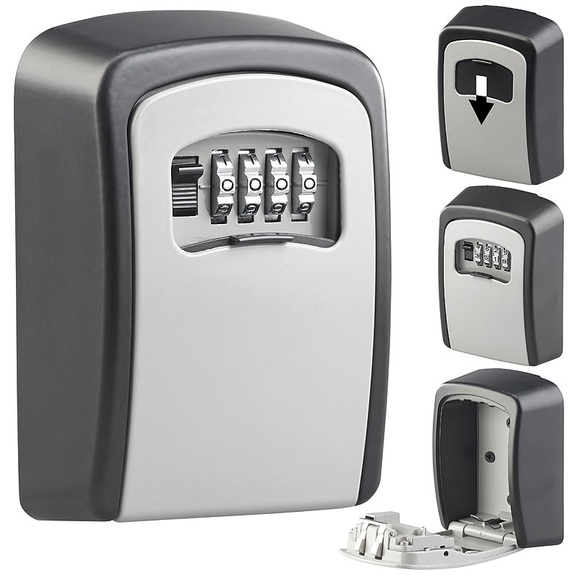 Xcase Mini-Schlüssel-Safe zur Wandmontage, 1-mm-Aluminium, Zahlenschloss