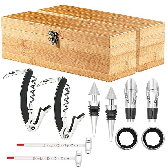 Carlo Milano 2x 5-teiliges Sommelier-Set in edler Geschenkbox für 1 Weinflasche