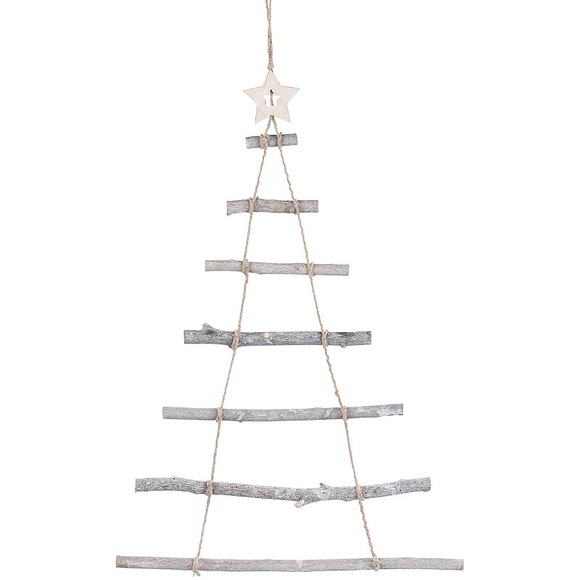 Britesta Deko-Holzleiter in Weihnachtsbaum-Form zum Aufhängen, 48 x 78 cm
