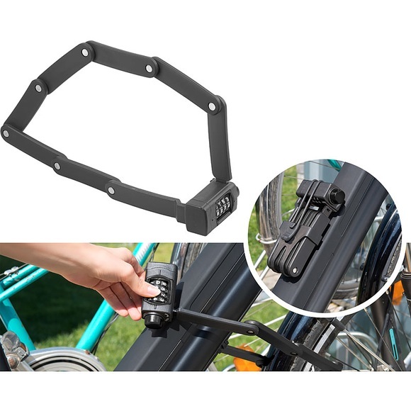 Semptec Urban Survival Technology Faltschloss mit 4-stelligem Zahlencode, Halterung, 3,5-mm-Stahl, 82 cm