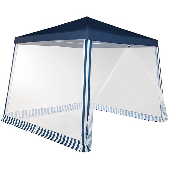 Royal Gardineer Pavillonzelt mit Moskito-Netz, 300x300x236 cm, 280 Mesh, blau/weiss