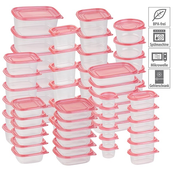 Rosenstein & Söhne 120-teiliges XXL-Frischhaltedosen-Set BASIC, BPA-frei (60 Dosen)