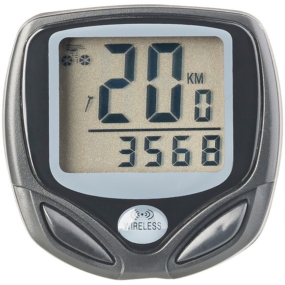 Pearl Digitaler 15in1-Fahrrad-Computer mit kabellosem Funk-Radsensor, LCD