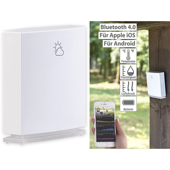 infactory Wetterstation-Datenlogger für iOS & Android mit Bluetooth 4.0 und App