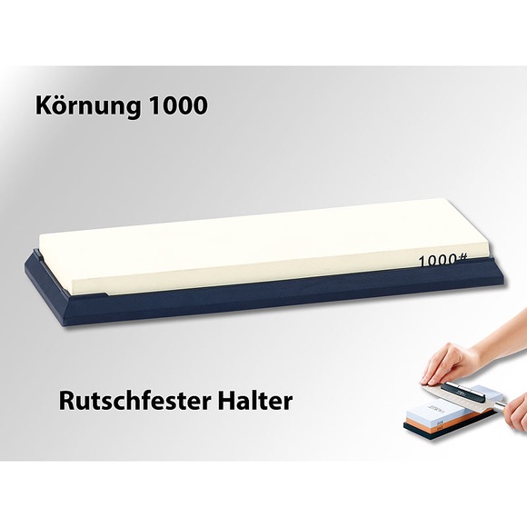 TokioKitchenWare Wasser-Schleifstein für Messer, mit rutschfestem Halter, Körnung 1000