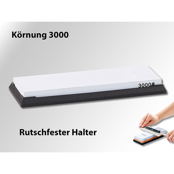 TokioKitchenWare Wasser-Schleifstein für Messer, mit rutschfestem Halter, Körnung 3000