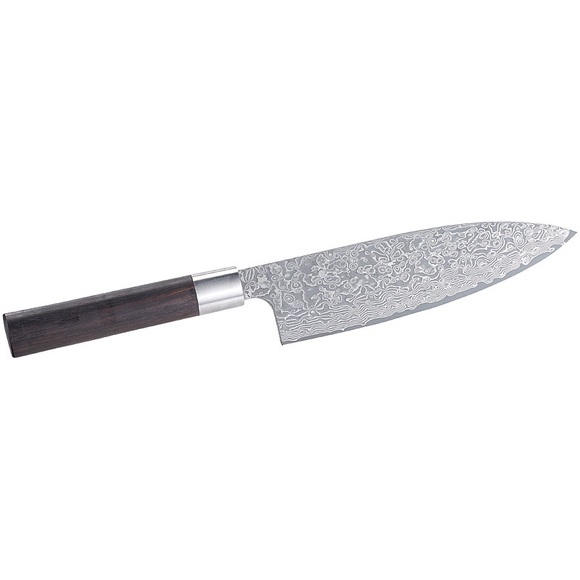 TokioKitchenWare Handgefertigtes Marken-Damast-Chefmesser mit 19-cm-Klinge