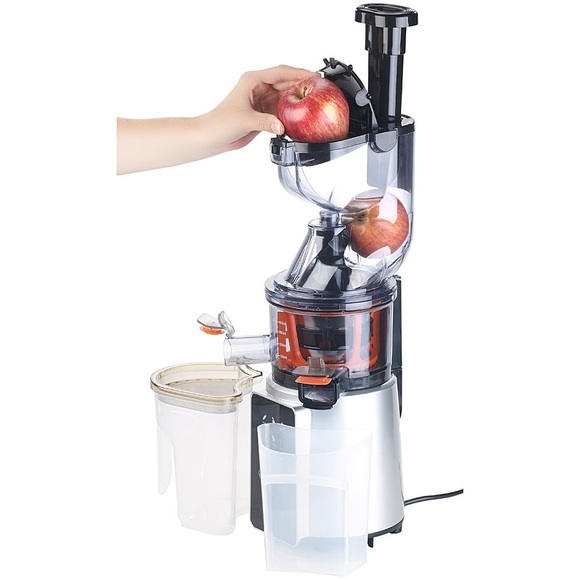 Rosenstein & Söhne Digitaler Slow Juicer & Kaltpress-Entsafter f. ganze Früchte, 8 Progr.