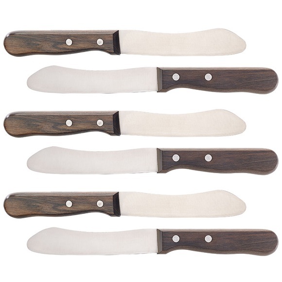 Rosenstein & Söhne 6er-Set Frühstücksmesser mit Griff aus Blackwood-Holz, 11,5cm Klinge