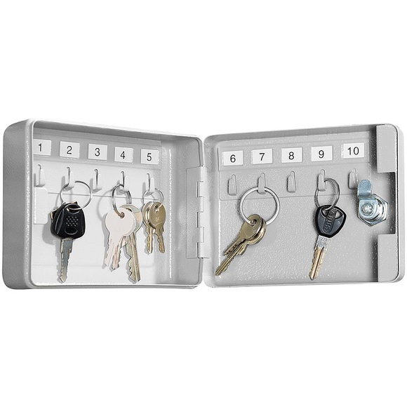 Xcase Mini-Stahl-Schlüsselschrank für 10 Schlüssel, mit Sicherheitsschloss