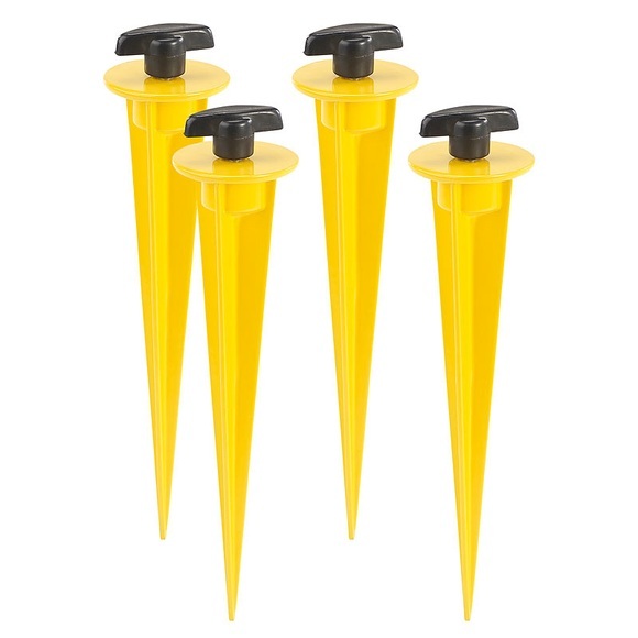 AGT 4er-Set Aluminium-Erdspiesse für LED-Fluter, 17 cm, gelb