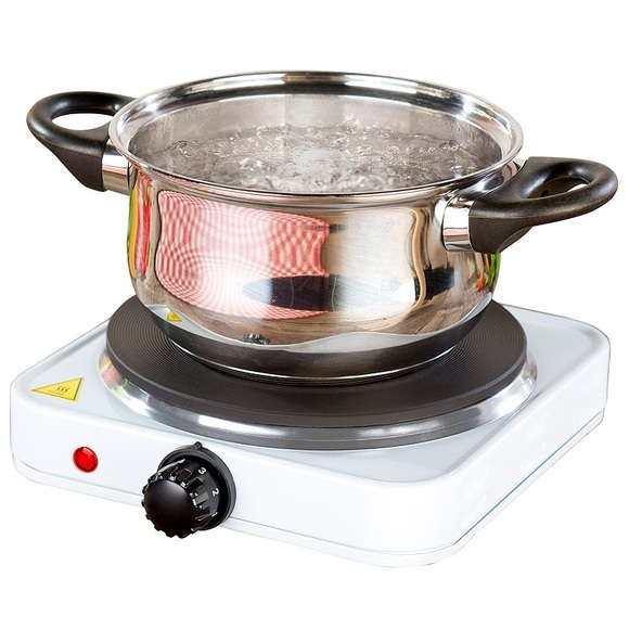 Rosenstein & Söhne Kompakte elektrische Einzel-Kochplatte, 1.500 Watt, 185 mm, stufenlos
