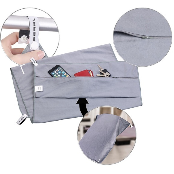 Pearl Mikrofaser-Sport-Handtuch mit Lehnen-Überzug und Tasche, 50 x 100 cm