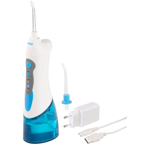 newgen medicals Akku-Munddusche, 180-ml-Wassertank, 1.700 Impulse/Min., 120 psi, USB