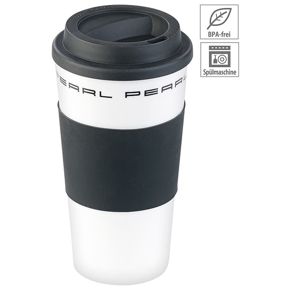 Pearl Coffee-to-go-Becher mit Deckel, 475 ml, doppelwandig, BPA-frei