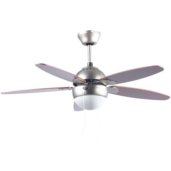 Sichler Haushaltsgeräte Deckenventilator VT-597 mit Holzflügeln und Beleuchtung, Ø 92 cm