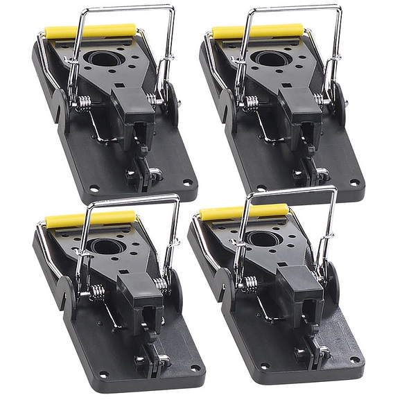 Exbuster Profi-Mausefalle aus Kunststoff, hygienisch, wiederverwendbar, 4er-Set