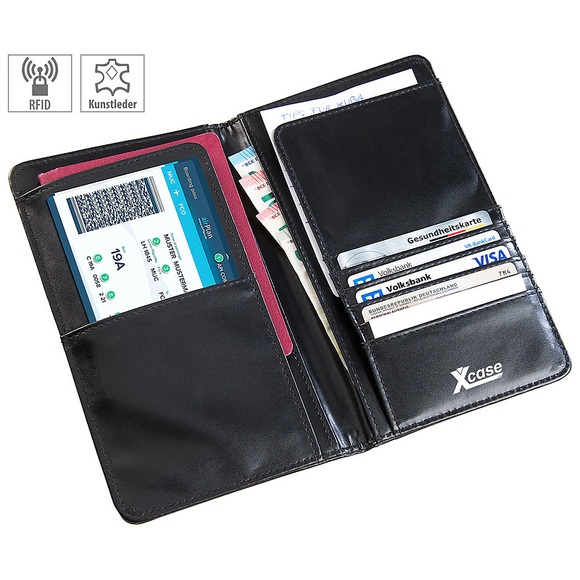 Xcase Reise-Organizer mit RFID-Schutz für Reisepass, Kreditkarte & Co.