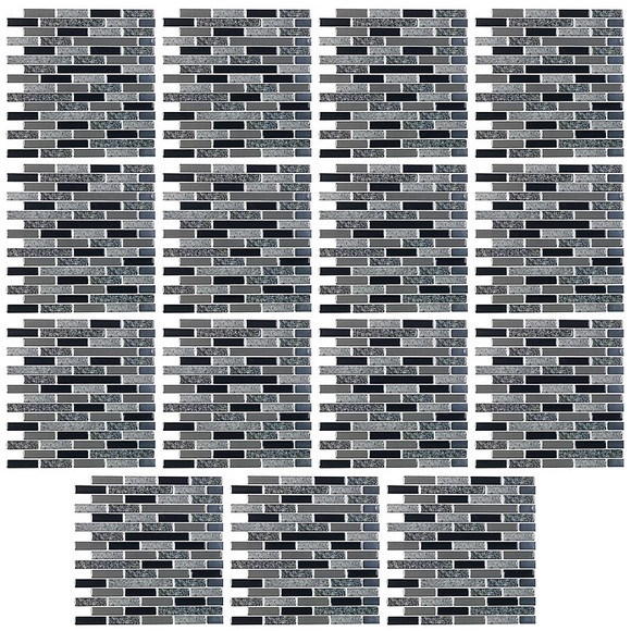 infactory Selbstklebende 3D-Steinwandoptik-Fliesenaufkleber, 26 x 26cm, 15er-Set