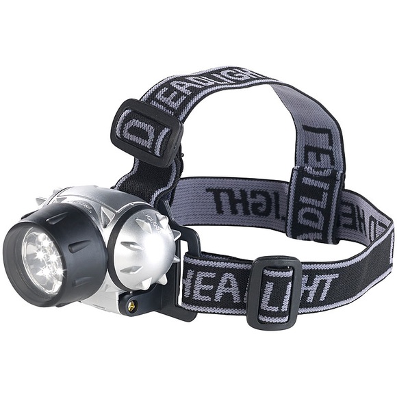 Lunartec LED-Stirnlampe mit 7 LEDs und 3 Helligkeitsstufen, 30 Lumen, 0,3 Watt