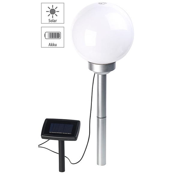 Lunartec Solar-LED-Leuchtkugel mit rotierendem Licht-Effekt & Erdspiess, Ø 20 cm