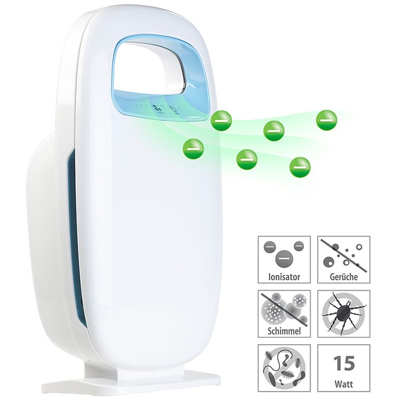 newgen medicals 5-Stufen-Luftreiniger mit 4 Filtern und Ionisator, für Räume bis 14 m²