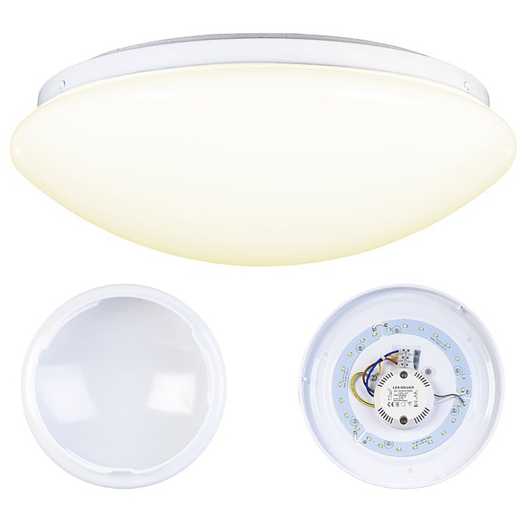 Luminea LED-Wand- & Deckenleuchte mit 720 Lumen, Ø 26 cm, 12 Watt, warmweiss