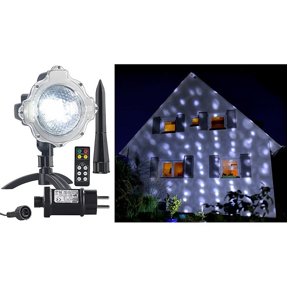 Lunartec LED-Kugellampe mit Schneefall-Effekt und Ausschalt-Timer, weiss, IP44