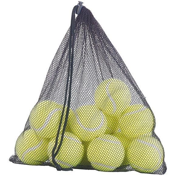 Speeron 12er-Set Tennisbälle für Fortgeschrittene, 65 mm Ø, gelb, Tragenetz