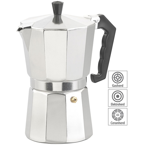 Cucina di Modena Espresso-Kocher für 9 Tassen, 400 ml, für Gas- & Eletroherde geeignet
