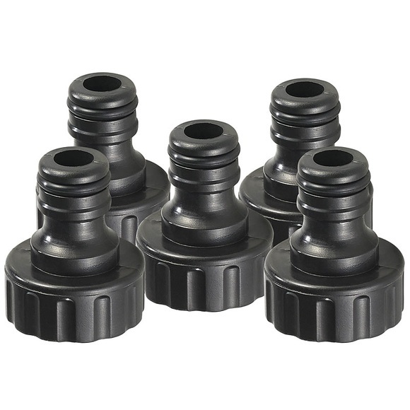 Royal Gardineer 5er-Set 3/4"-Wasserhahn-Adapter für Gartenschläuche mit Klickanschluss