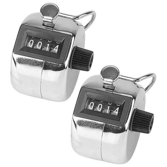 infactory Handzähler aus Metall, 2er-Pack