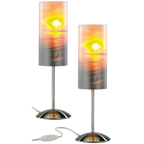 Your Design Individuelle Tischlampe bedruckbar mit Ihrem Lieblingsfoto, 2er Set