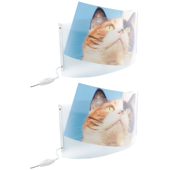 Your Design Individuelle Wandlampe bedruckbar mit Ihrem Lieblingsfoto, 2er Set