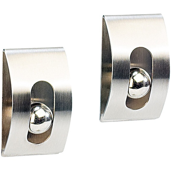 infactory 2 Edelstahl-Notiz-Halter "Gravity Lock", selbstklebend