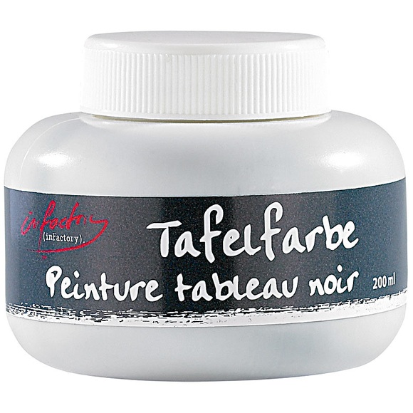 infactory Streichbare Tafelfarbe für mit Kreide beschriftbare Wände, 200 ml
