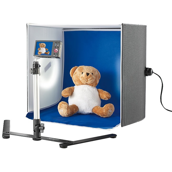 Somikon Professionelle Foto-Studio-Box, 2 Fotolampen & Stativ, 22 W, 1.710 lm