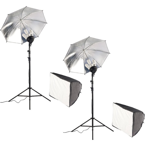 Somikon Softbox mit zusätzlichem Reflektorschirm, 2er-Set