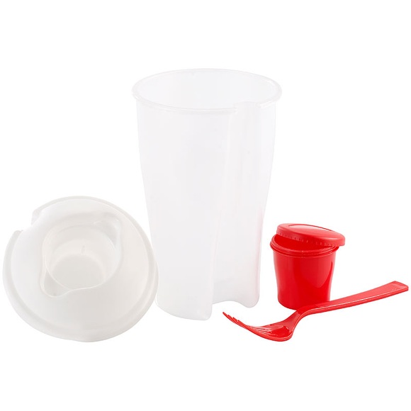 Rosenstein & Söhne Salat-Becher mit Dressingbehälter & Gabel, ideal auch für Obst